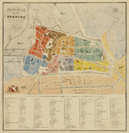 216037 Plattegrond van de stad Utrecht met directe omgeving; met weergave van het stratenplan met bebouwingsblokken en ...